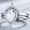 New European and American Style Women’s Ring Accessories, Featuring an Alloy Setting with Opal Stones Silver Opal Women's Ring