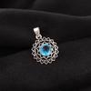Swiss Blue Topaz Gemstone 925 Sterling Silver Jewelry Handcrafted Pendant  1.14" CP-30-4