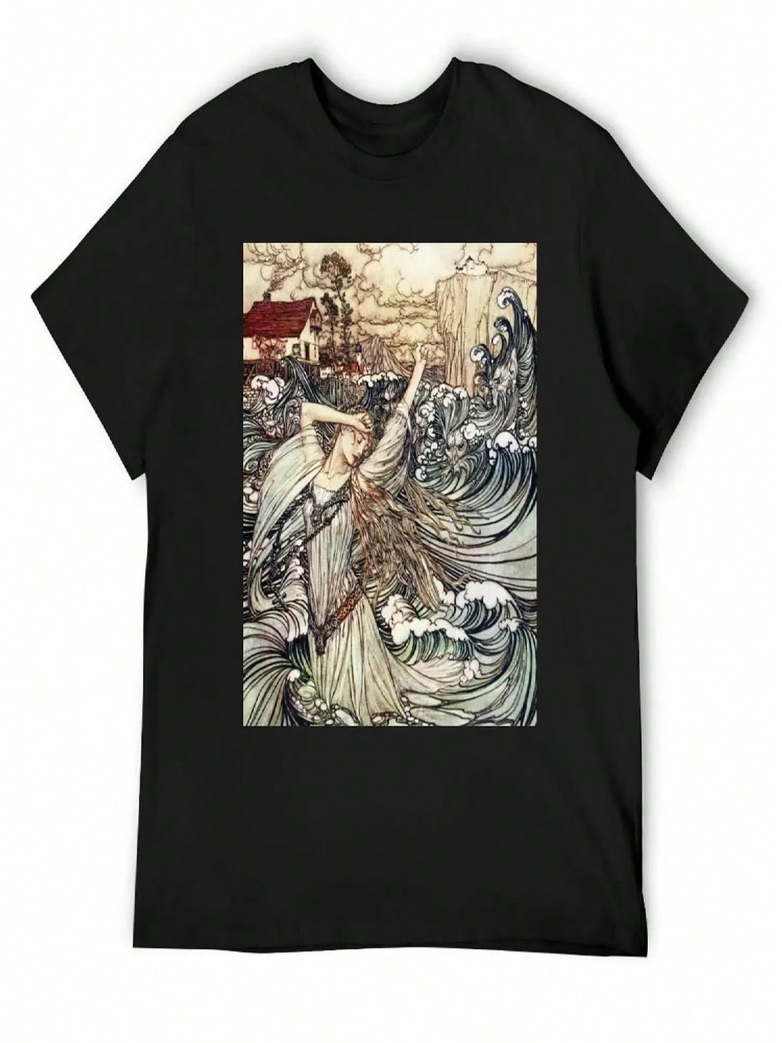Undine - Arthur Rackham T-Shirt Football T Shirt Custom Shirt Anime T Shirts Oversize T-Shirts Man unisex s T-Shirts S разноцветный