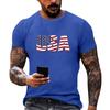 Men's Short Sleeve Loose Fit T Shirt with USA Flag Print Crew Neck Casual Summer Top for Daily Wear Holiday Events