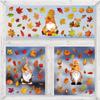1/2set 6pcs/1set Thanksgiving Fall Window Sticker Fall Leaf Small Dwarf People Festival Scene Stickers Doors Windows Decoration