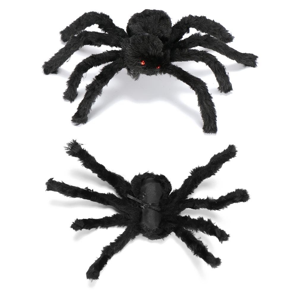 Prank Props Horror Atmosphere Bar Ornament Halloween Decoration Haunted House Black Plush Spider