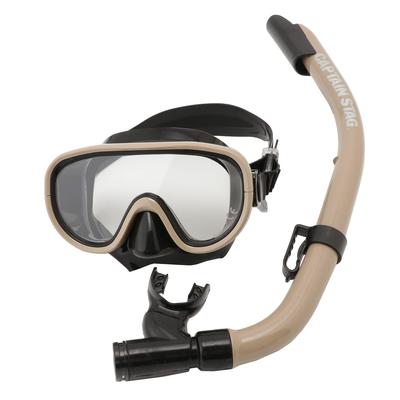 Captain Stag UX-4503 Schnorchelmasken- und Schnorchelset für Erwachsene, 2-teiliges Set, Silikon, Braun
