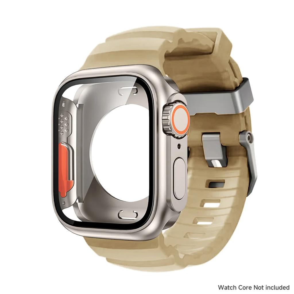 Case+Silicone Strap For Apple Watch S11 S10 46mm SE3/2/1 Change to Ultra PC Cover For iWatch Series 9 8 7 45mm Series 6 5 4 44mm