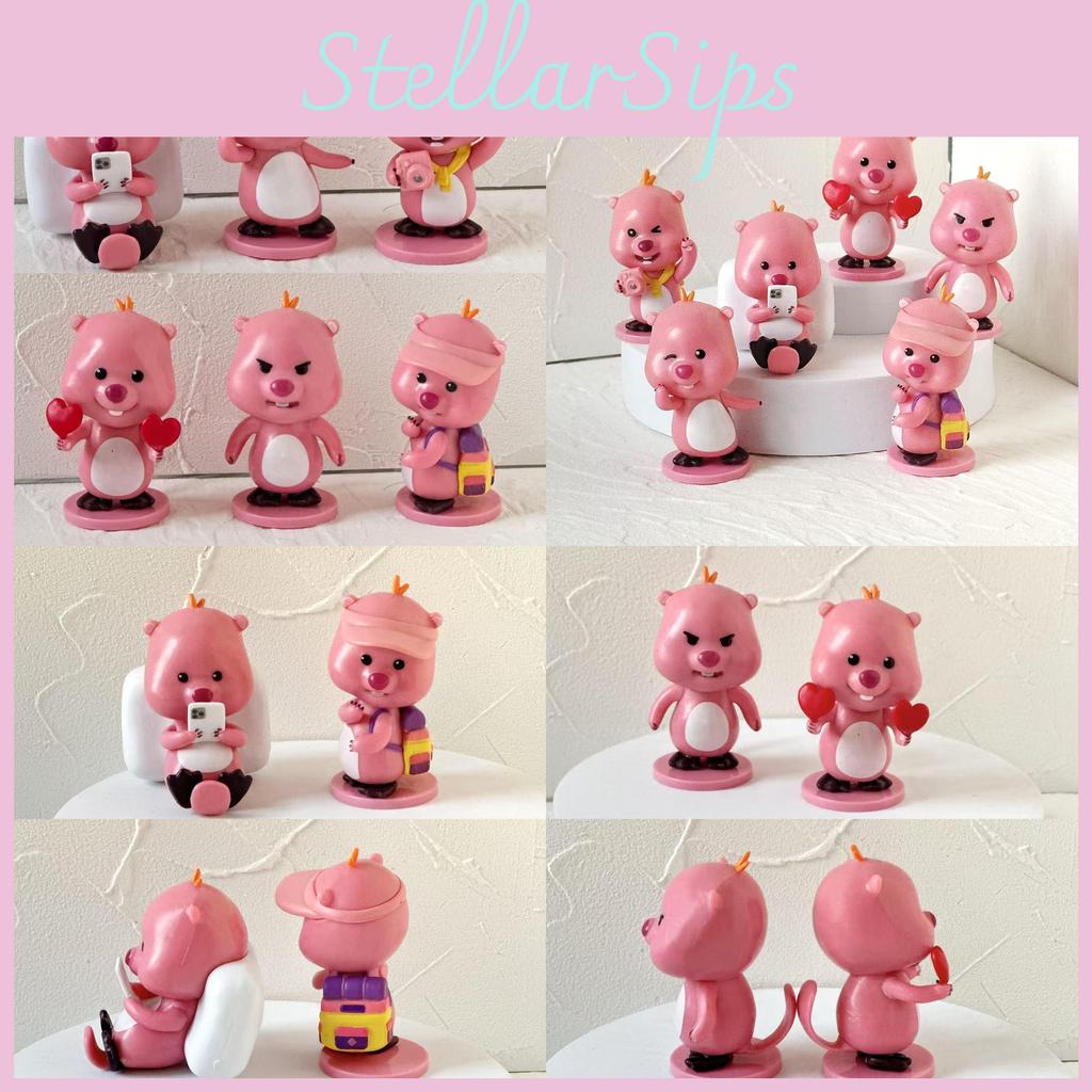 Pvc Cute Loopy Beaver Toys Models Set For Travel Gift And Girls Room Decoration