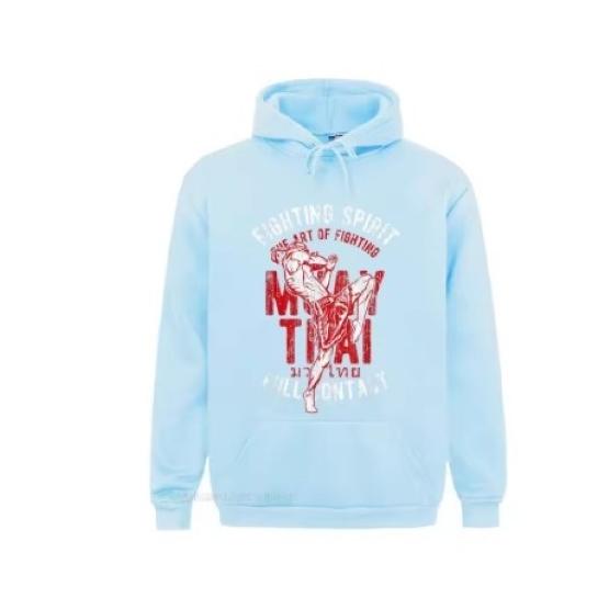 Muay Thai Kick Boxing UFFC MMA Pull Over Jacket Sweatshirt Hoodies Men Women Kid Unisex Long Sleeve Print Sport Gym Fitness Workout