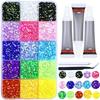 Electroplated Resin Rhinestones In 15 Section Case Ideal For Nails And Jewelry Decoration