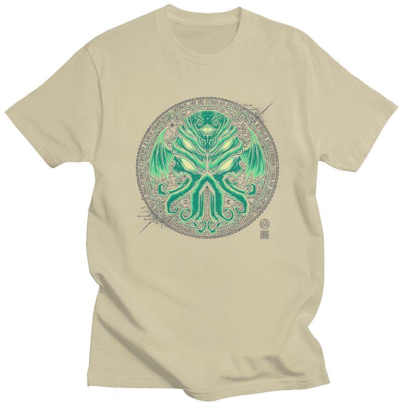 Custom Fashion Lovecraft Monster Cthulhu T Shirts Men Tshirts Casual Tee Tops 100 Cotton Oversized Tshirt Merch