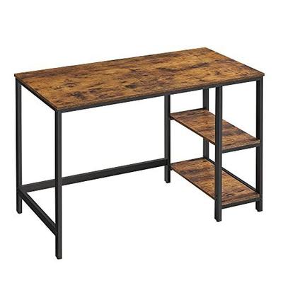 Computer Desk, Desk With 2 Shelves On Left Or Right Side, Work Table For Office Living Room, Steel Frame, Industrial
