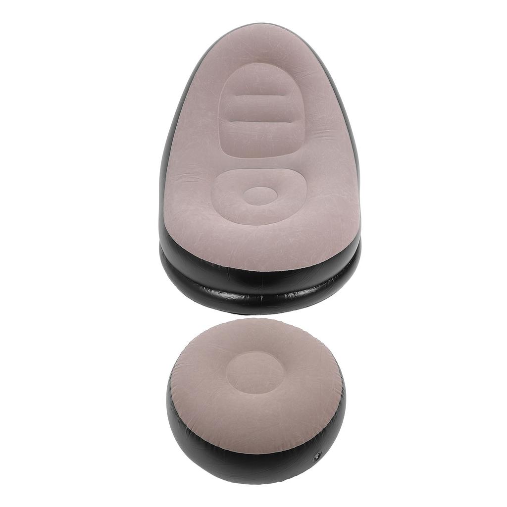 Inflatable Sofa Chair Stylish Simple Soft  ing Blow Up Lounger Chair with Footstool for Living Room Outdoor Travel Camping Picnic