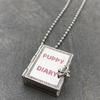 Cute Dog Alloy Pendant Necklace Open Box Design Geometric Decoration Women Men