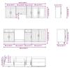 8 Piece Kitchen Cabinet Set Lucca Concrete Grey Wood Based Material