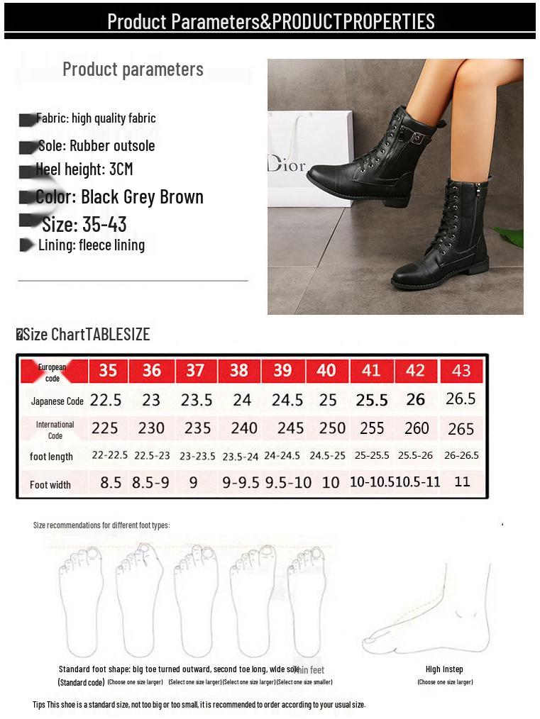 Meilaid 2025 Fall/Winter Brown Vintage Roman Women's Combat Boots with Cross Laces