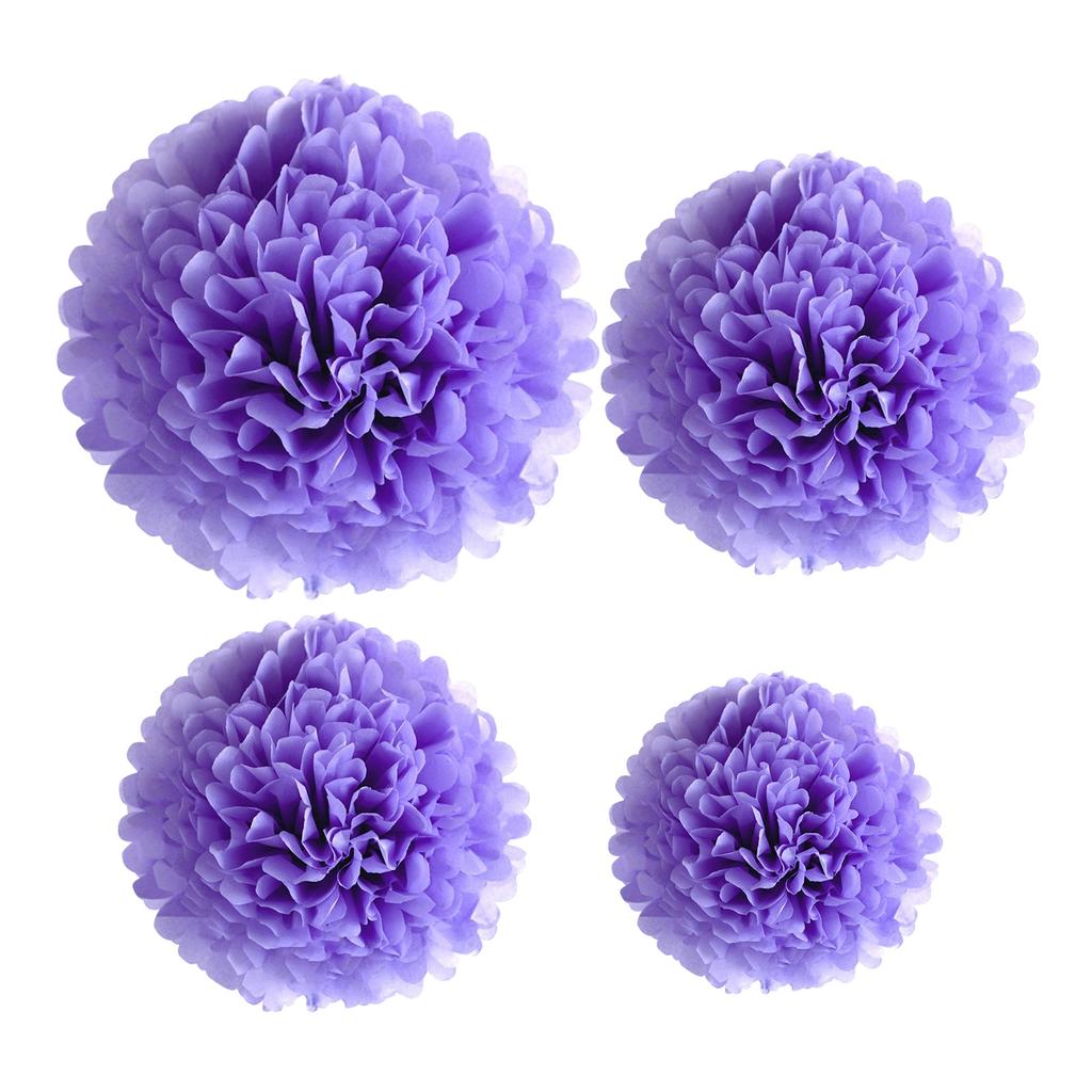 1pcs Set 7.8inch Purple Paper Hanging Flowers Pom Pom Paper For Birthday Party Pom Pom Paper Balls Flower Balls Paper
