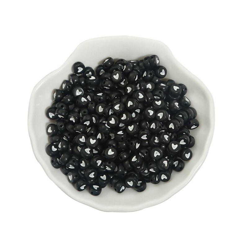 100PCS Acrylic Love Heart Loose Spacer Beads for Jewelry Making