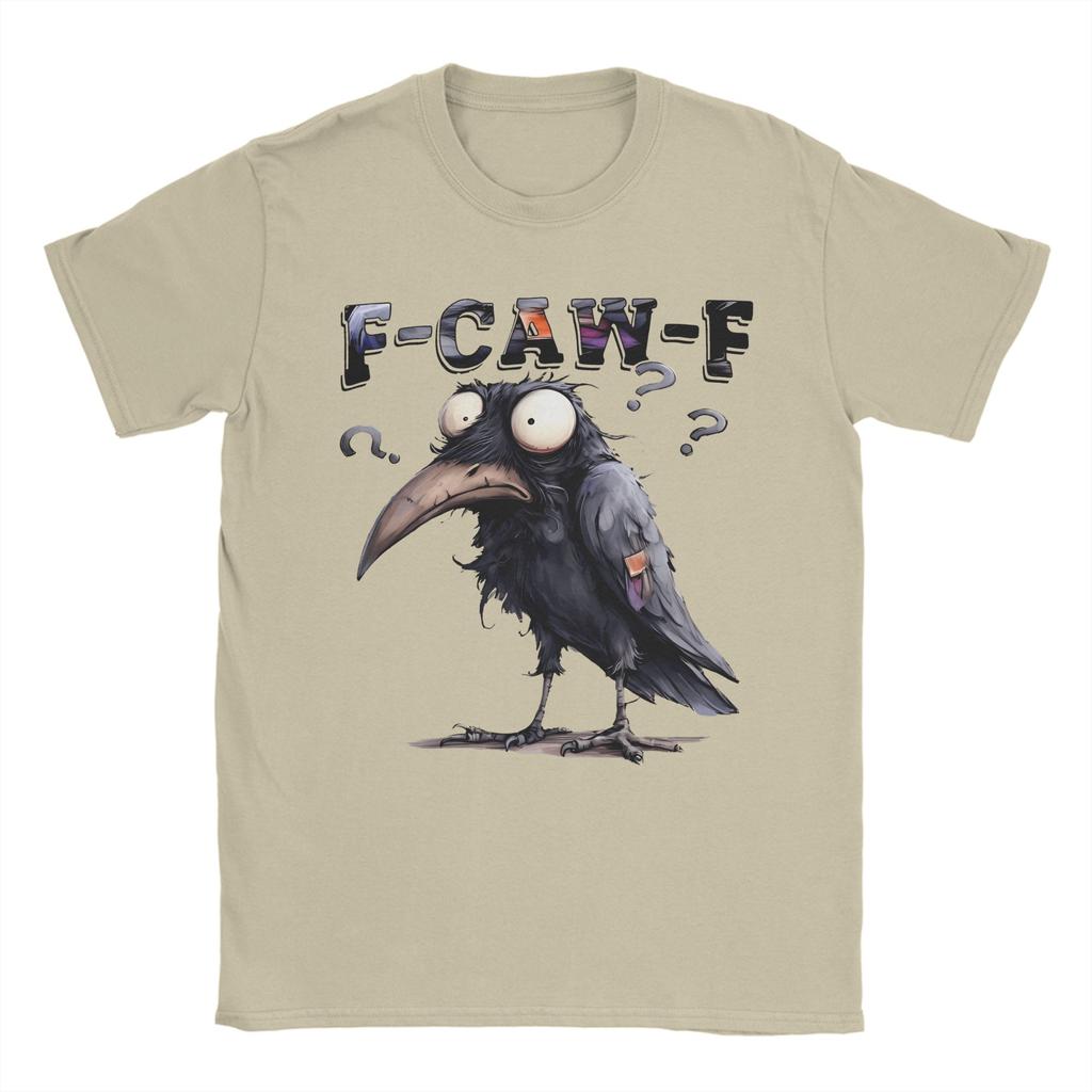 Herren Lustige F-Caw-F Krähen Meme T-Shirts Baumwoll-Tops Vintage Kurzarm O-Ausschnitt T-Shirts Übergröße T-Shirts