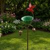 Garden Bird Feeder Outdoor Feeder Baths for Outside Metal Flower Stakes Bath Hummingbird Patio Yard Lawn Art Decor
