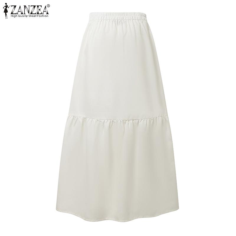 ZANZEA Women Casual Elastic Waist Loose Floral Long Skirts