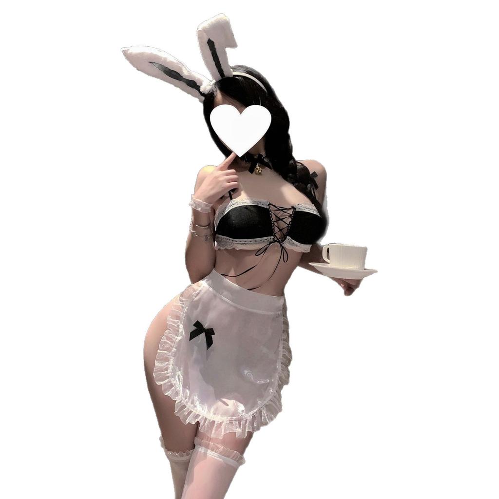 Sexy lingerie flirting pajamas small breasts maid outfit bunny uniform suit bed free of temptation