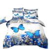 Butterfly Flower 3D Digital Printing Three-Piece Rose Quilt Cover