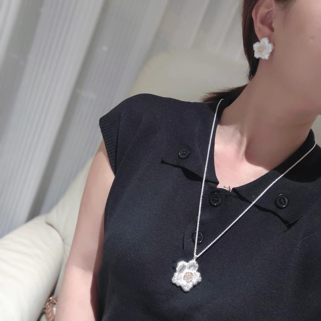 Gardenia necklace Italian high-end jewelry brand retro palace style necklace with aurous 18k thick gold color separation electroplating
