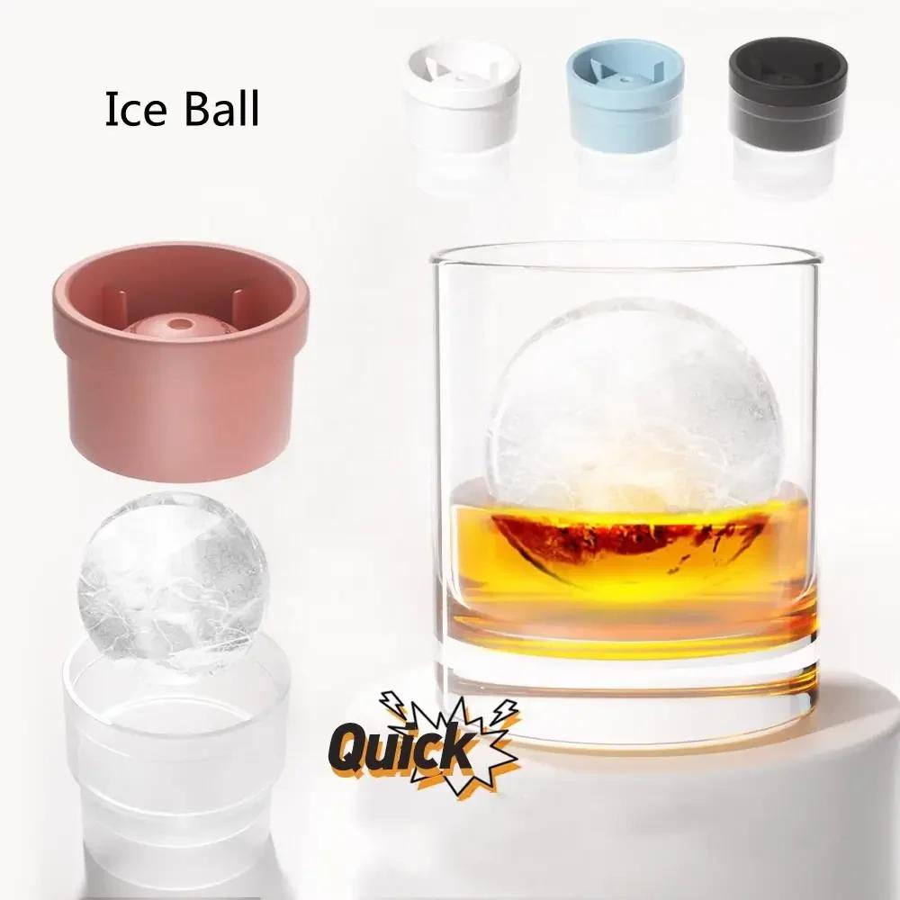 Silicone Ice Ball Mold Whiskey Spherical IceCube Light Bulbs Round Ice Ball Maker for Whiskey, Cocktail and Drink Bar Ice Maker