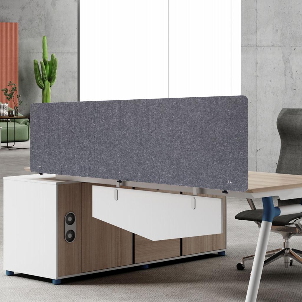 Modern Grey Table Mounted Office Partition Desk Divider, Privacy Panel Screen for Workspace, Study and Meetings 59.1x23.8x1 Inch