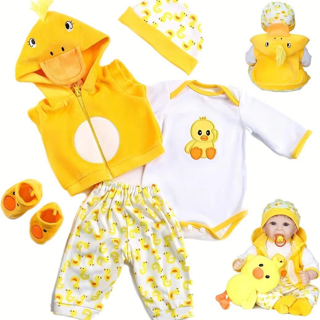 NPK Realistic Baby Doll Outfit - 55cm Autumn Yellow Duck Theme 50-55 cm как