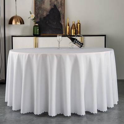 Yuvarlak Polyester Masa Örtüsü Zarif Düz Renk Kumaş Masa Örtüsü Partiler Düğünler için Dekoratif Masa Örtüsü 71" -118