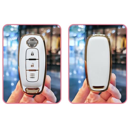 Kmwy New Nissan Smart Key Case Compatible Serena Sakura Note X-Trail Aura Elgrand Aria Skyline Sylphy Tiida Days Qashqai Key Cover (See Image)