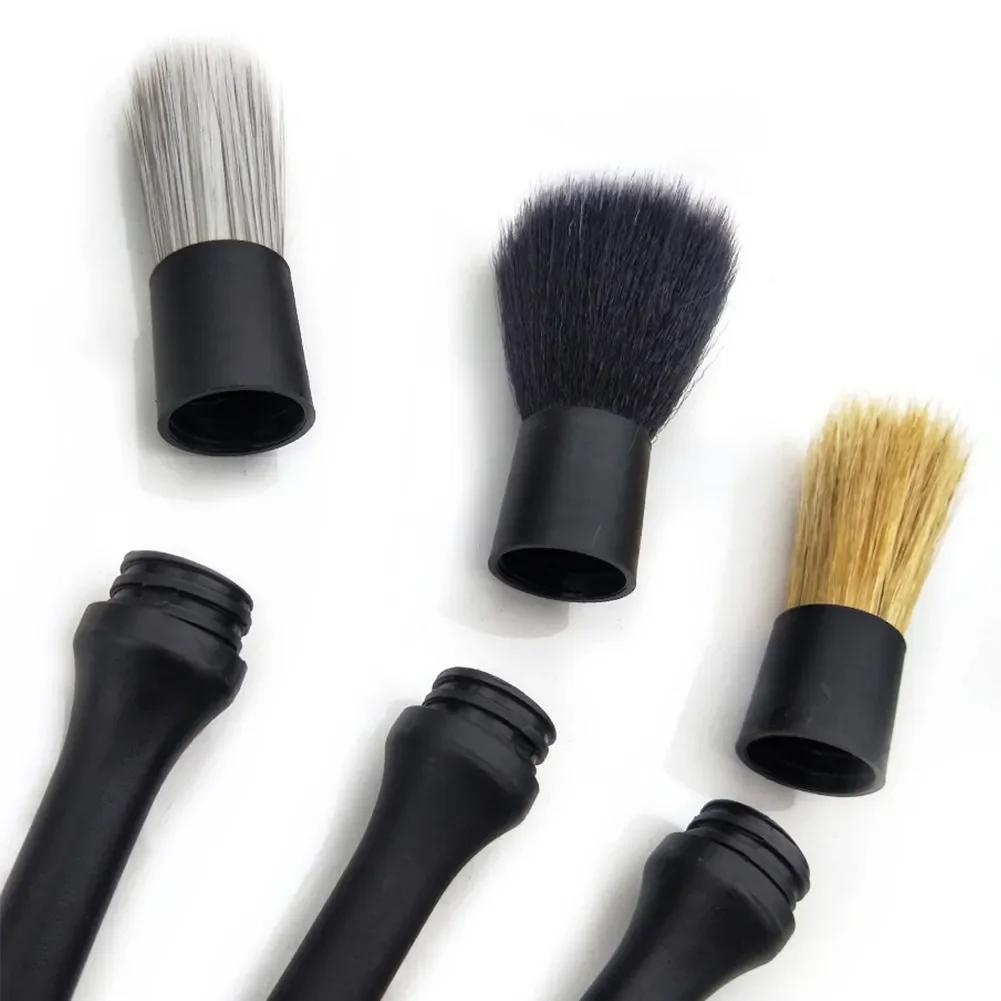 3PCS štětec na detaily do auta Super měkký štětec na detaily do auta se syntetickými štětinami Příslušenství ke štětcům na prachovky do auta
