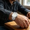 Luxury Man Watch Square Waterproof Luminous Date Week Men Watch Stainless Steel Quartz Men's Watches Reloj+box