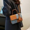 Women PU Leather Shoulder Bag Stylish Crossbody Bag Patchwork Handbag Stylish Top Handle
