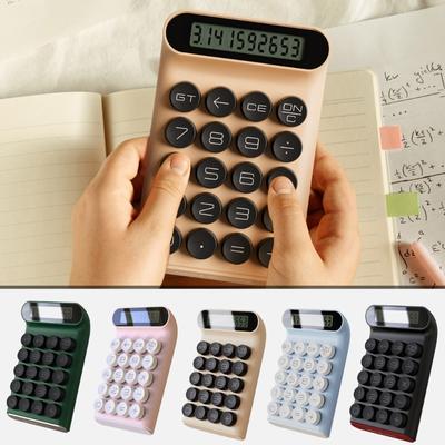 Comfortable Mechanical Keypad Calculator Desktop Calculator for Financial Accounting Clear LCD Display for Work, Study