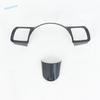 LHD Car Steering Wheel Frame Decoration Cover Trim For Hyundai Tucson NX4 2025 & KONA 2025 ABS Carbon Fiber Interior Accessories