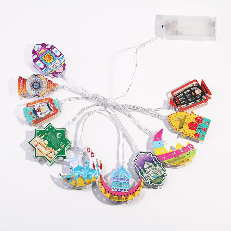 

EID Mubarak Moon Star LED String Lights Battery Operated Ramadan Kareem Decoration For Home Islam Muslim Festival Party 1PC