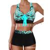 New Swimsuit Women's Split Large Size Flat Angle Women's Skirt Bikini Print Swimsuit