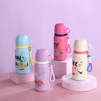 The New MOE Fun Children Stainless Steel Thermos Cup Water Cup Cup Two Cover Water Cup Niche Design