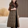 Fashion Winter Women's Long Warm Vest Hooded Thick Sleeveless Jackets Woman Coat With Belt