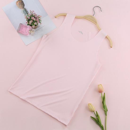 Summer Ice Silk Thin Vest O-neck Sleeveless Seamless Tops Women Slim Fit Solid Color Tank Tops Female Undershirt