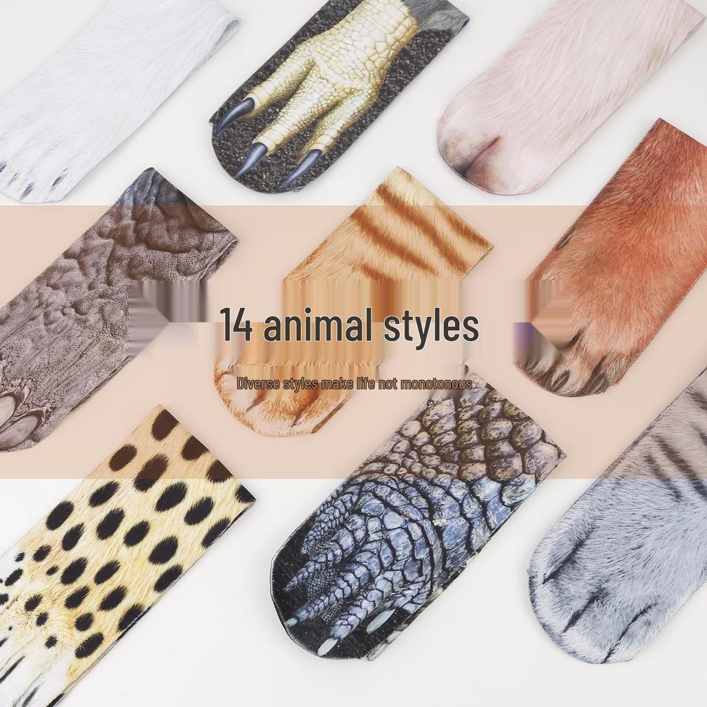 Meias de Meia Panturrilha Garra de Animal - Meias Divertidas Estampadas para Adultos e Crianças