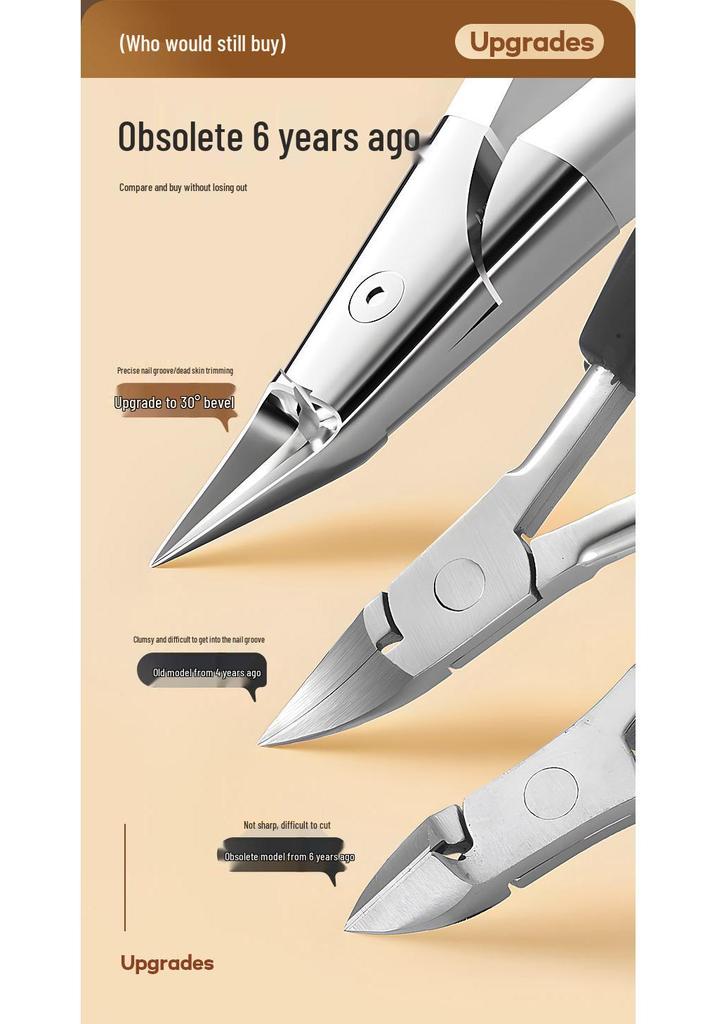 Multi-Functional Angled Stainless Steel Ingrown Nail Pliers for Thick Toenails