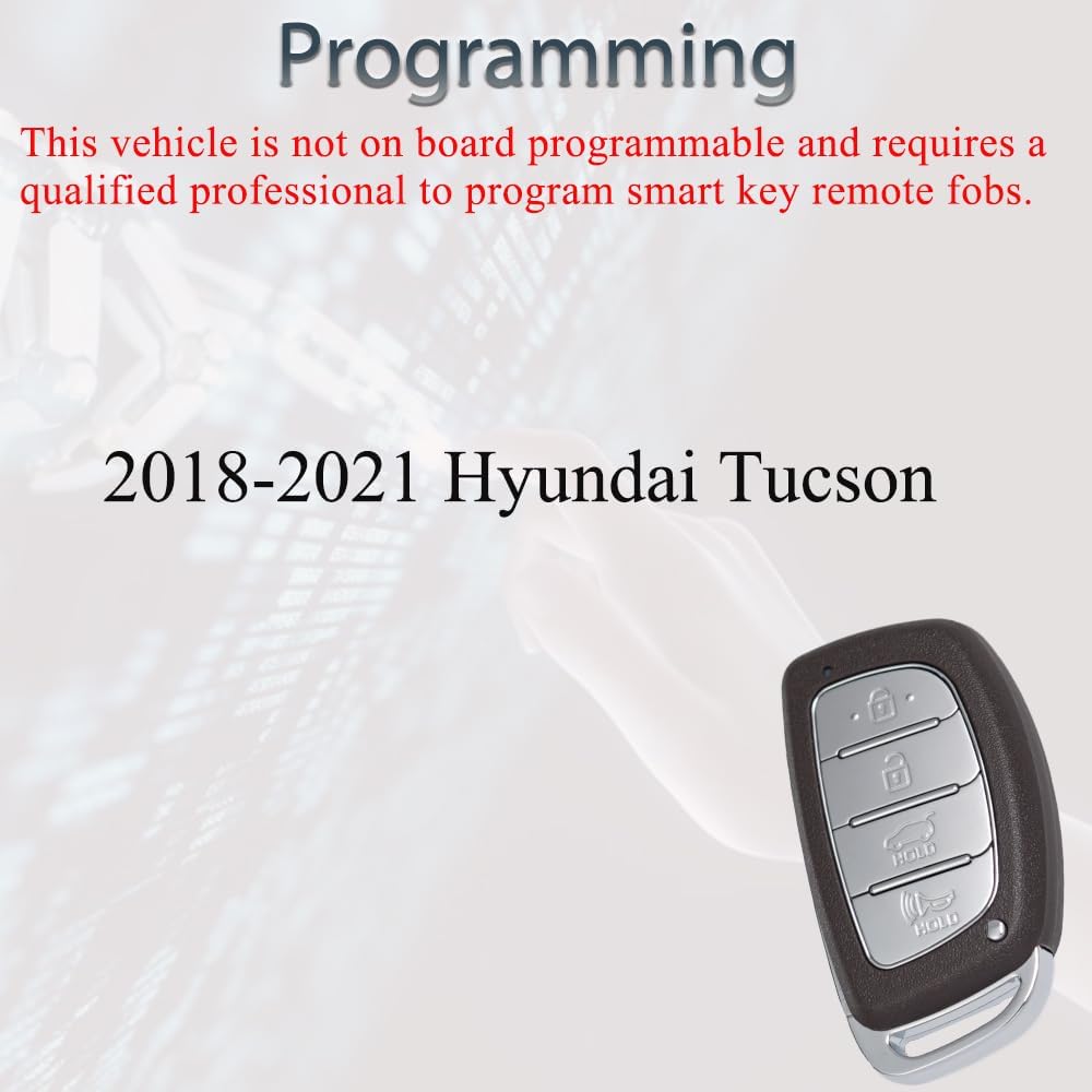 Smart Key Fob Keyless Entry Fits for Hyundai Tucson 2018    Remote Control Key Replacement 4 Button FCC ID: TQ8-FOB-4F11 PN:95440-D3510