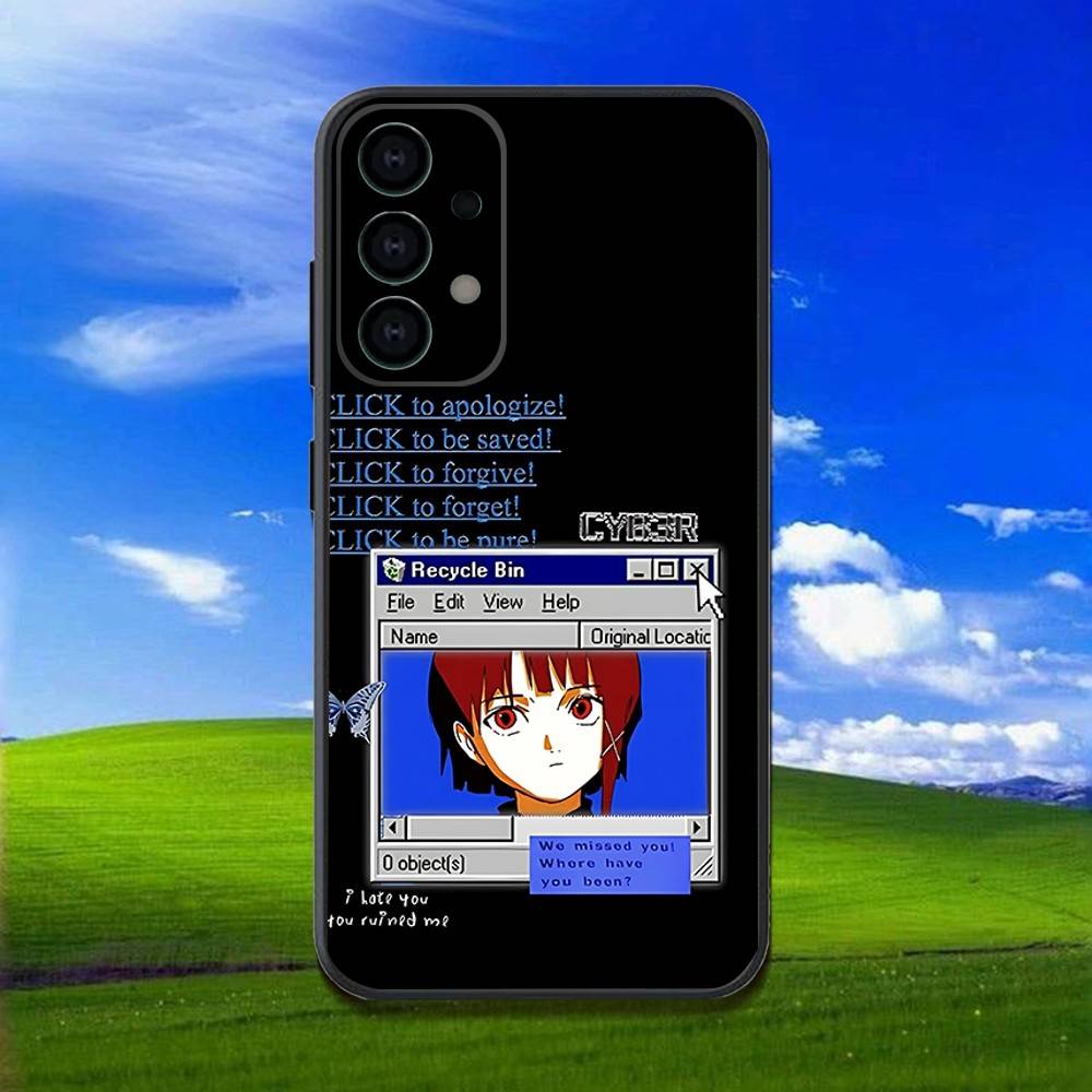 Anime Serial Experiments L-Lain Phone Case For Samsung Galaxy A73,31,32,72,41,53,52,71,22,5G,Note,J7,8,9 Soft Black Cover