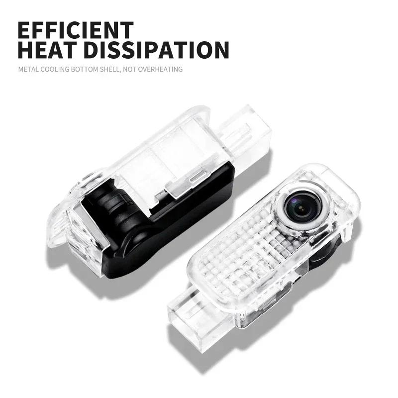 2pcs New Car Door Welcome Light Led HD Projector Lamp For Audi SPORTS SLINE A3 A4 8P 8V A6 A5 Q5 B7 B6 B9 QUATTRO RS Q3 Q7 S3 S4