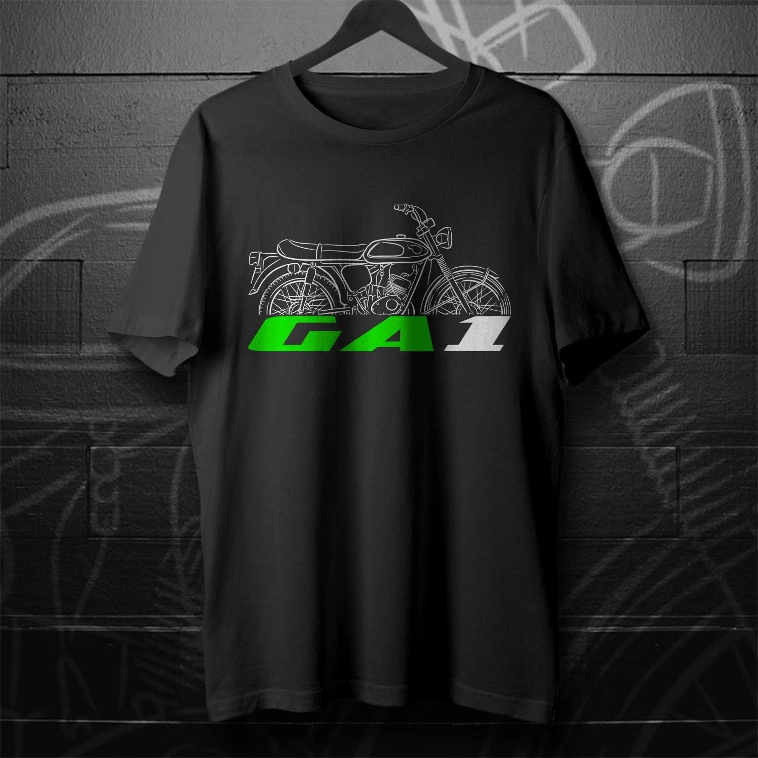 Black men s and women s T-shirt For Kawasaki GA1- Motorcycle XL
