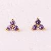 Gold Filled Stud Earrings For Women Bling Cute Color CZ Zircon Piercing Women's Earrings 2026 Fashion Jewelry Wholesale
