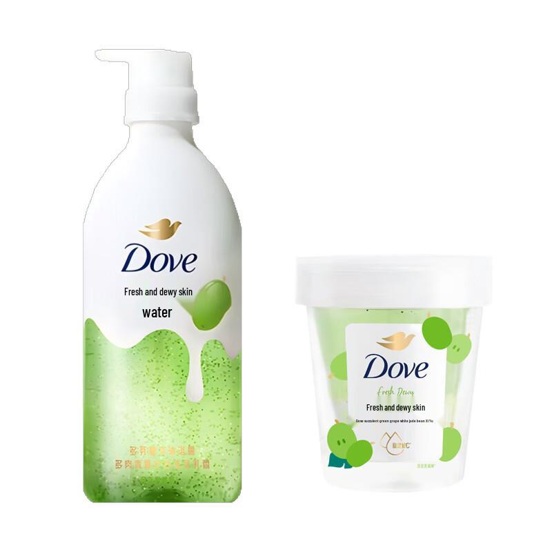 Dove Green Grape & Soy Milk Moisturizing Shower Gel & Body Scrub Set