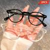 High Quality 2pcs Unisex Oversized Glasses Frame - Minimalist Full-Rim DesignFashionable Decorative Eyewear for Men and Women&