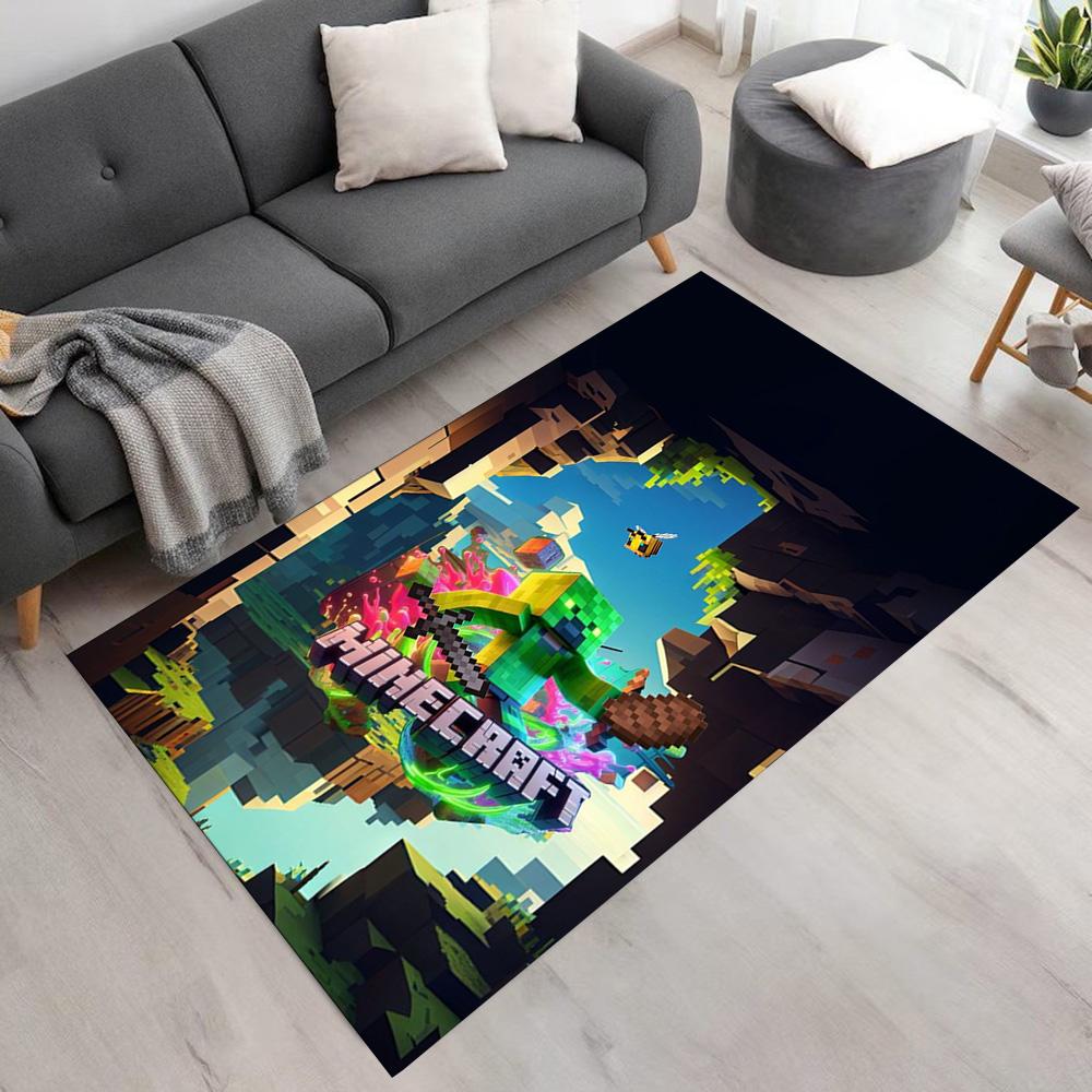 Minecraft Area Rug Design for Game Room Dormitory Playrooms Dining Room Antislip Carpet Decorate Offices Best for Christmas